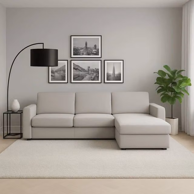 Divano ad angolo Atos Talamo Italia con penisola contenitore reversibile, in tessuto Grigio, L: 280 cm, P: 95 cm, H: 90 cm