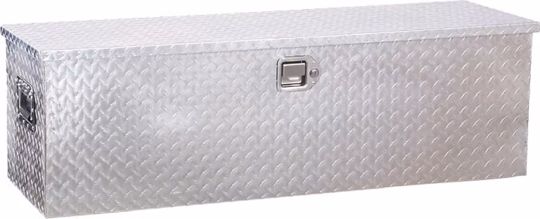 Cassetta portattrezzi in alluminio SucceBuy per cassoni di carico, con maniglia laterale e serratura, ideale per rimorchi, pick-up e camper (1244,6 x 381 x 381 mm), colore argento