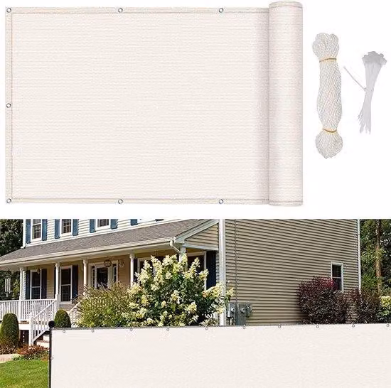 Tenda da balcone - HDPE resistente ai raggi UV - 120x350 cm - Bianco Tenda da balcone - Resistente ai raggi UV - 120x350 cm - Bianco