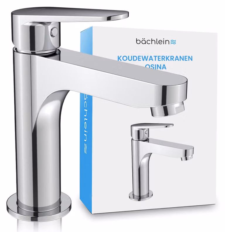 Miscelatore monocomando per lavabo, finitura cromata, per acqua fredda