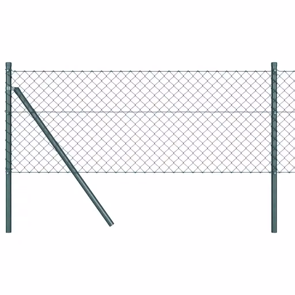 Recinzione a maglie di catena vidaXL in acciaio rivestito in PVC verde da fissare a terra, L: 25 m, H: 0,8 m – 2