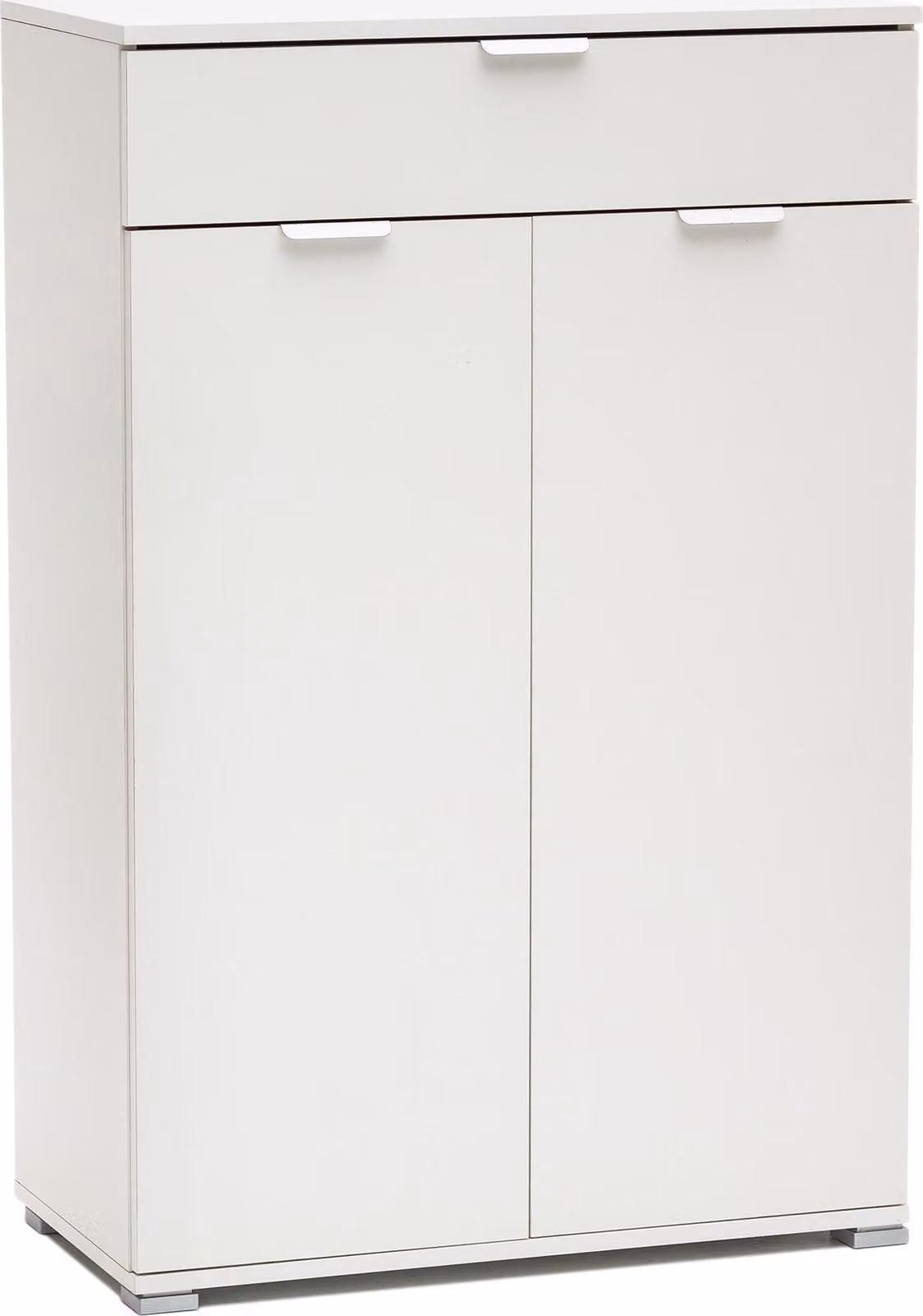 Milani Home - armadietto 2 ante e cassetto 75 x 38 x 112 cm, bianco, truciolare bilaminato,  Italy