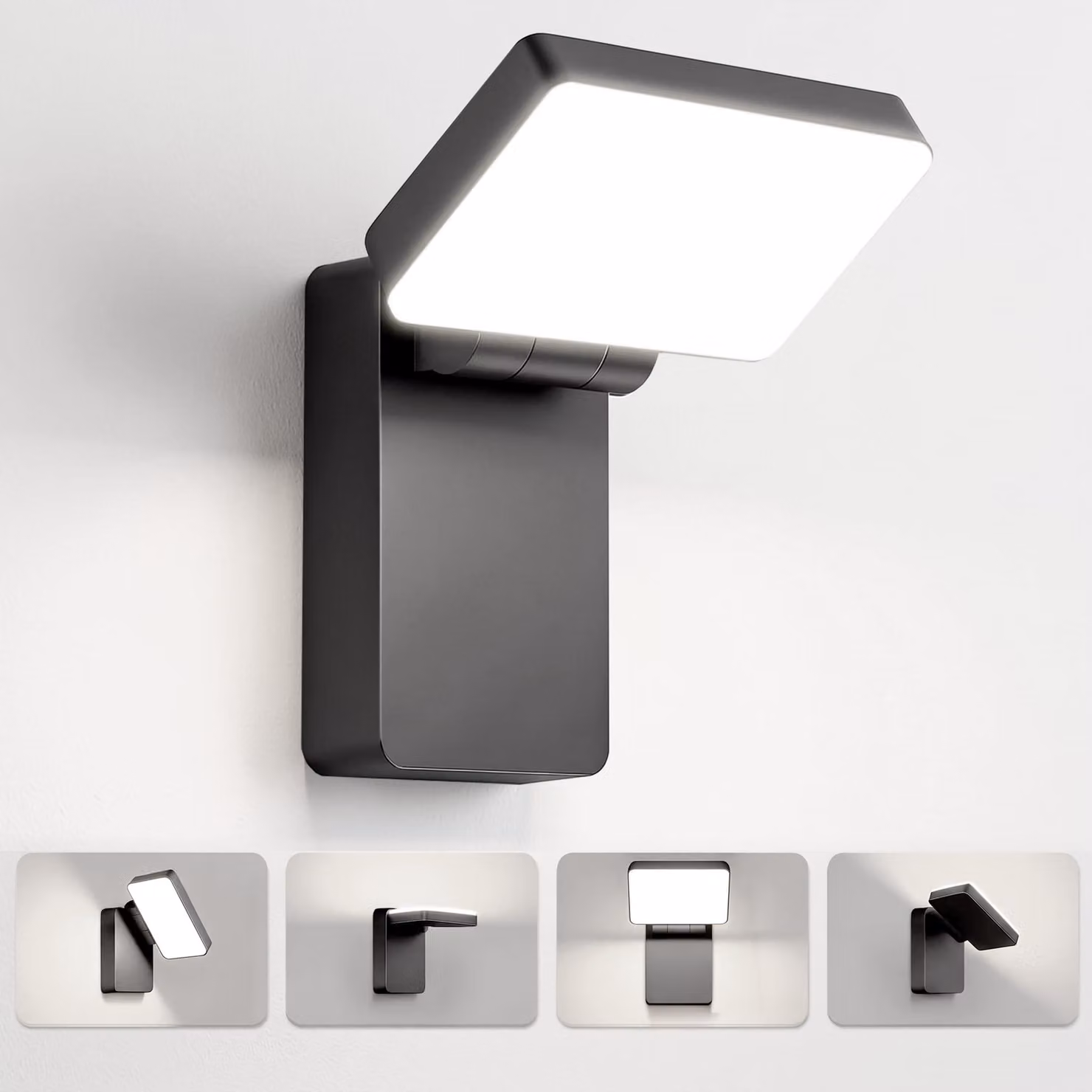 Lampada a LED da parete, 40 W, 6000 K, grado di protezione IP65, orientabile, per uso esterno