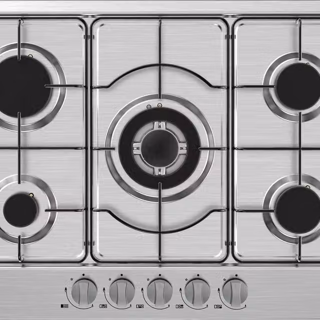 Piano cottura a gas Master Kitchen MKHG 75 E XS 5 fuochi in acciaio inox color argento L: 75 cm