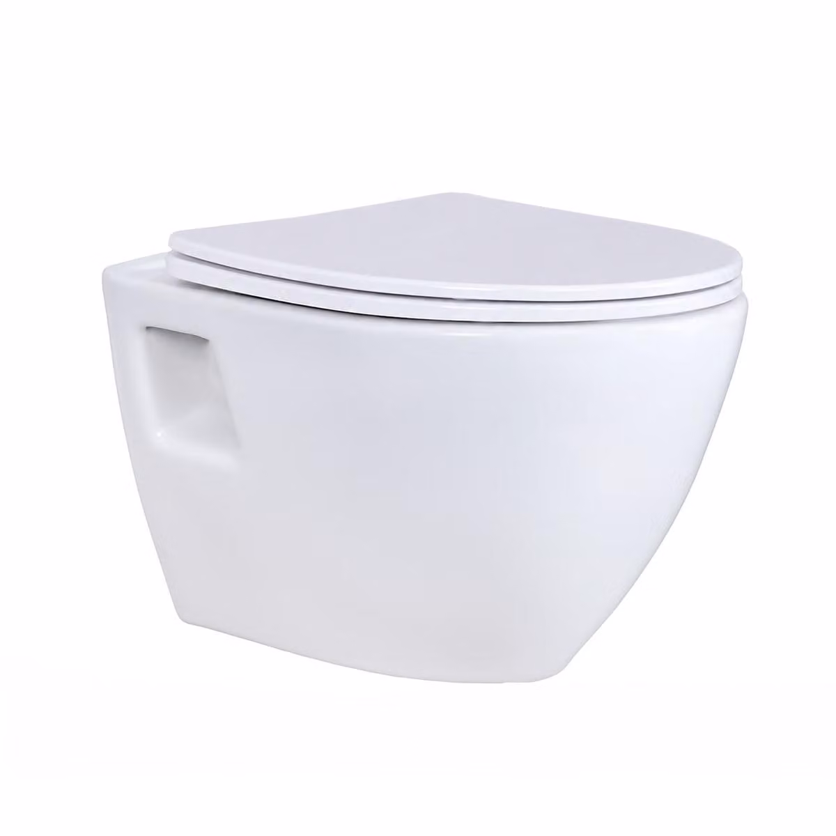 CREAVIT TERRA WC sospeso ovale – bianco lucido, robusta Vetroceramica sanitaria per un moderno montaggio a parete in bagno