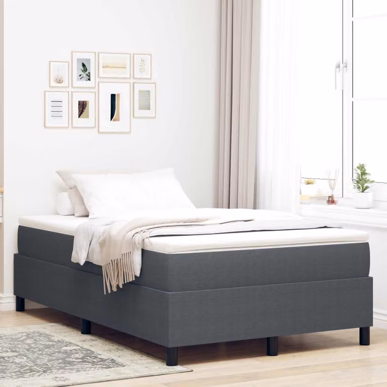 vidaXL Struttura letto piattaforma moderna in tessuto Grigio, L/P/H: 200 x 120 x 35 cm