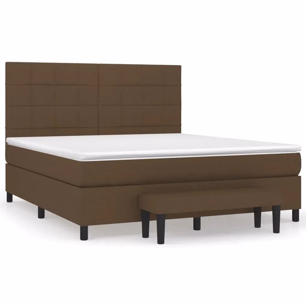 Letto Ibrido con Giroletto a Molle e Materasso vidaXL, Marrone e Bianco, L/P/H: 160 x 200 x 203 cm – 2
