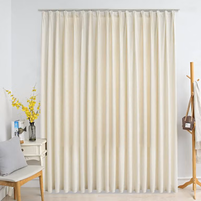 Tenda oscurante vidaXL in velluto beige con ganci, L: 290 cm, H: 245 cm
