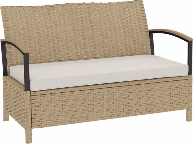 Cassettiera con Cuscino Imbottito ¨C zephmum ¨C Cachi, Metallo, 123x70x82 cm