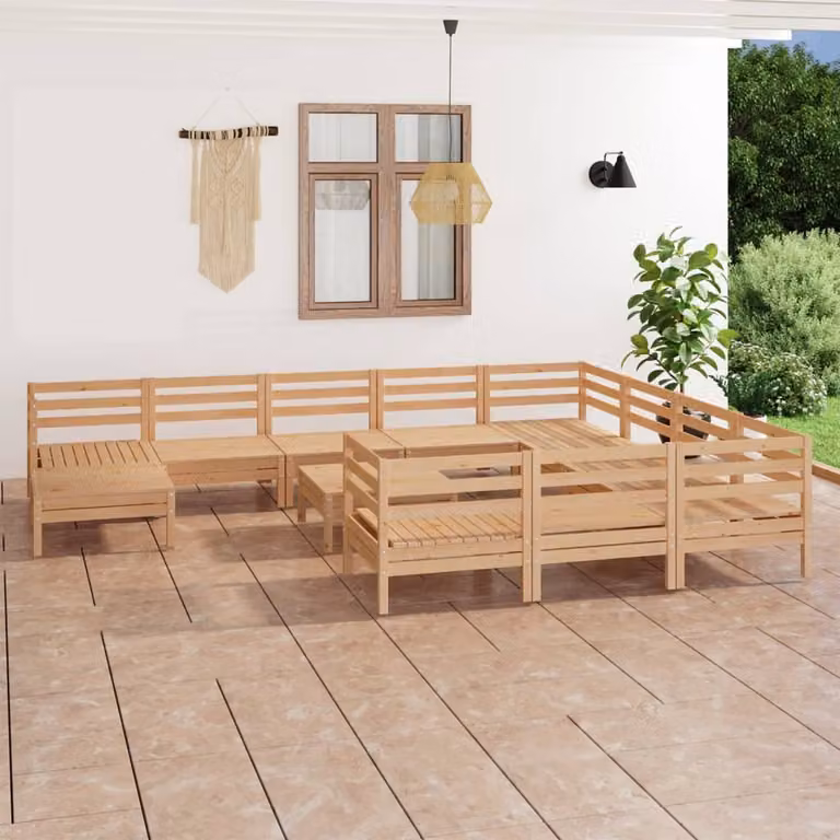 Maison Exclusive - Set Salotto da Giardino 12 pz in Legno Massello di Pino