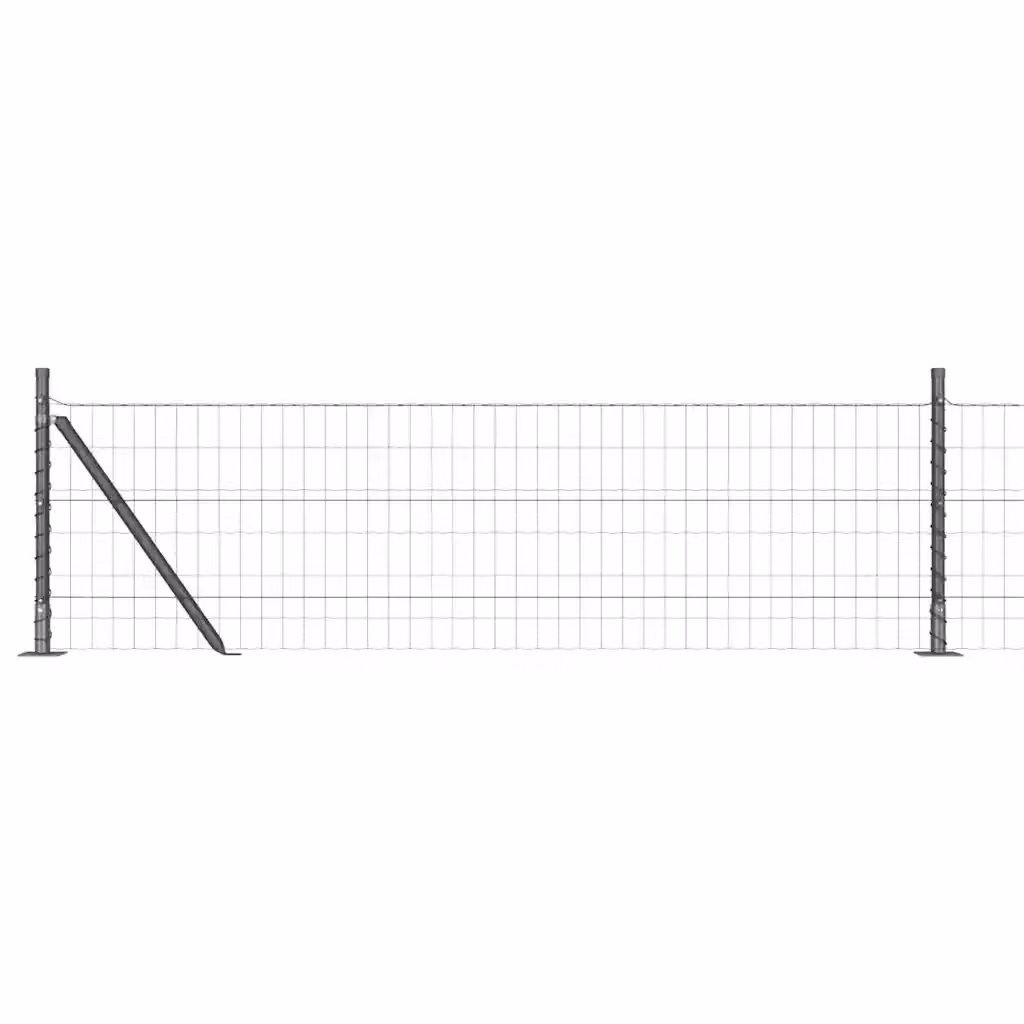 Recinzione vidaXL in acciaio e PVC rivestito grigio, L: 50 m, H: 0,6 m – 2