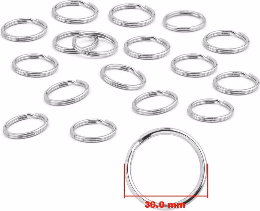Set di 180 portachiavi (30 mm, nichelato)