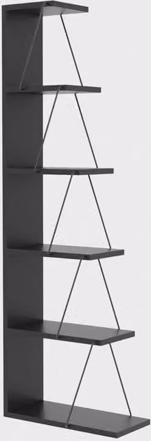 Libreria antracite 50x150 cm a 5 ripiani