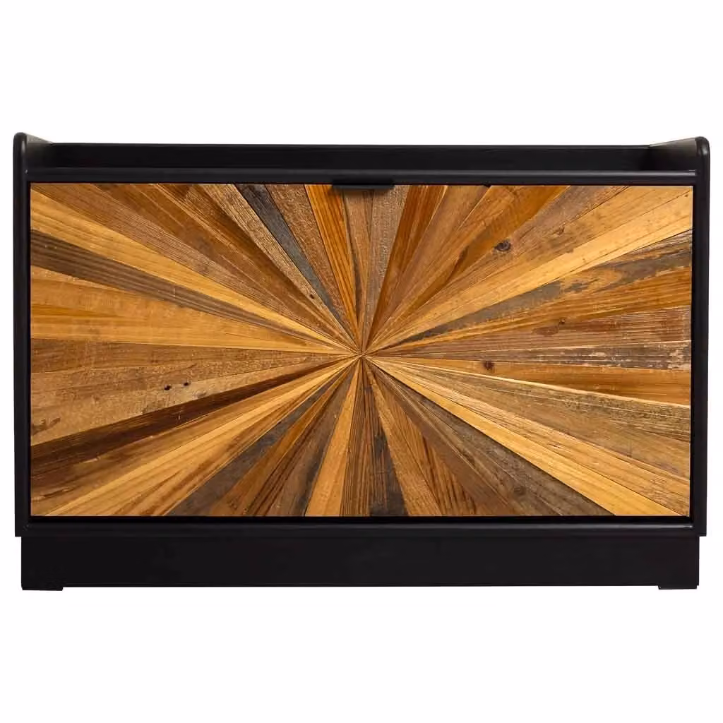 Scarpiera in legno rustico WANDERLUST DECO marrone L: 80 cm, P: 38 cm, H: 53 cm – 2