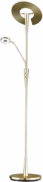 Lampada Piantana Led con Lampada Lettura Orientabile Ottone Quebec GD Trio