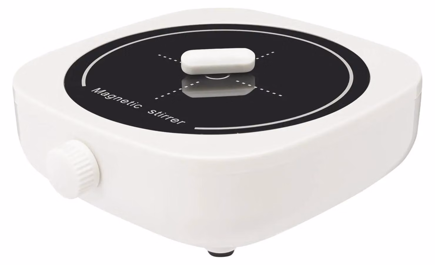 Agitatore magnetico da laboratorio – Dispositivo di agitazione – Silenzioso – 0–4000 giri/min, regolazione continua – Volume di agitazione: 1 litro – Alimentazione: 220V AC, spina EU – Piastra in vetroVetroceramica nera – Colore: bianco