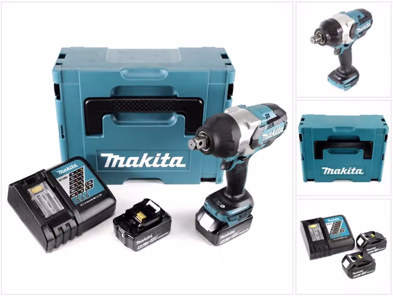 Avvitatore a impulsi a batteria Makita DTW 1001 RTJ 18V 3/4" 1050Nm brushless + 2x batteria ricaricabile 5.0Ah + caricabatterie + Makpac