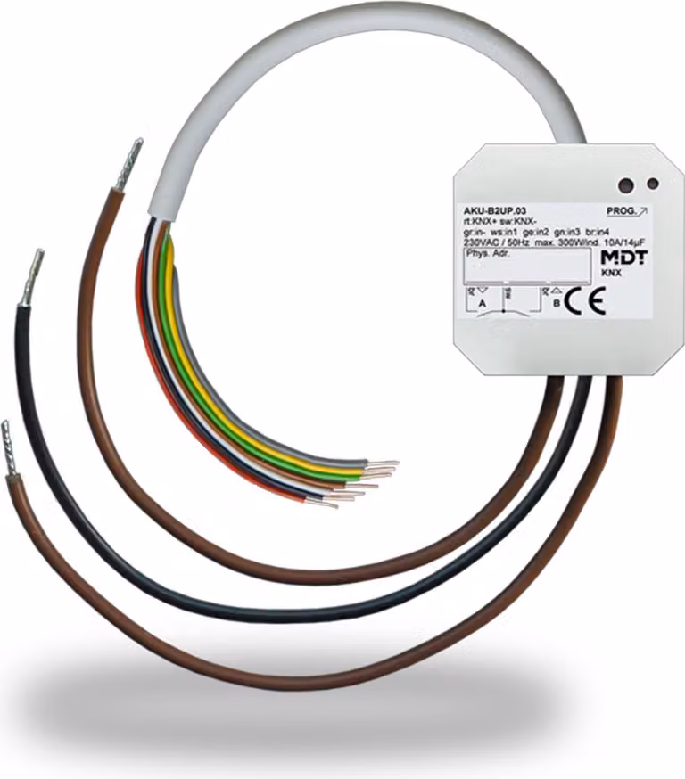 MDT KNX Attuatore di commutazione/veneziana 2/1 con interfaccia pulsante 4, 1 pz.
