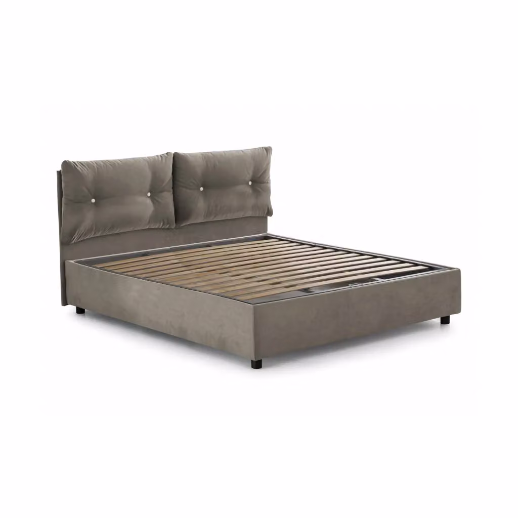 Letto Agamennone Talamo Italia, Piazza e Mezza con Base Contenitore Lift Up, Grigio, L/P/H: 120 x 200 x 135 cm – 2