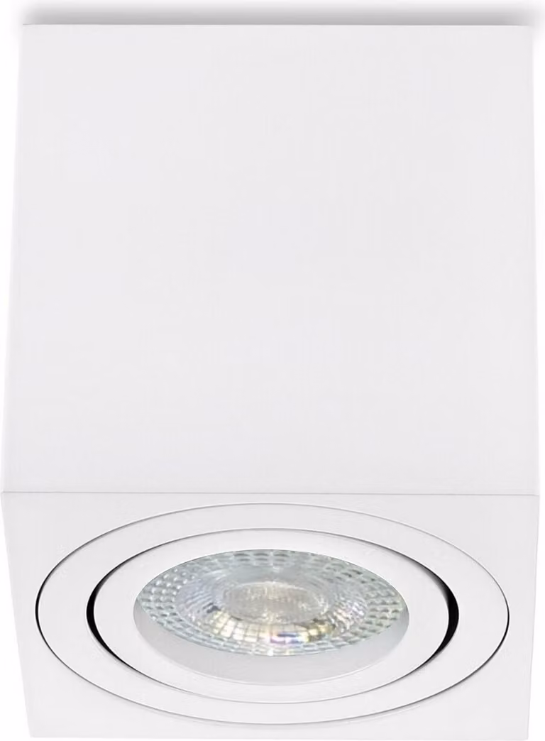 Lampada a incasso LED quadrata, bianca, con attacco GU10, 7W, realizzata in alluminio, diametro 84mm