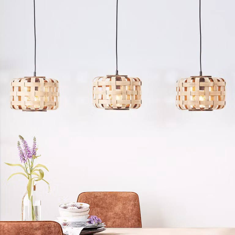BRILLANTE Luce a sospensione Woodline 3flg bambù