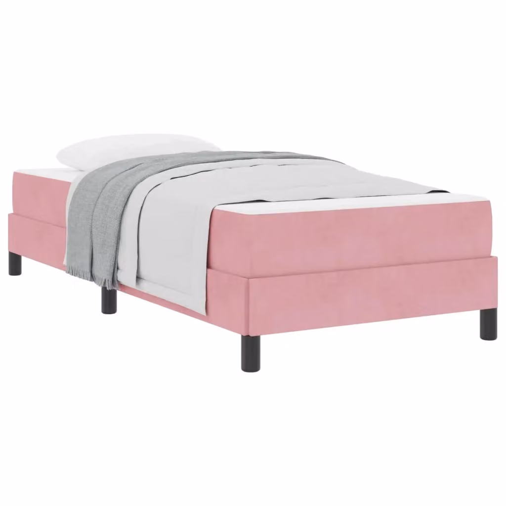 Letto con materasso a molle vidaXL in velluto rosa L/P: 90 x 190 cm – 2