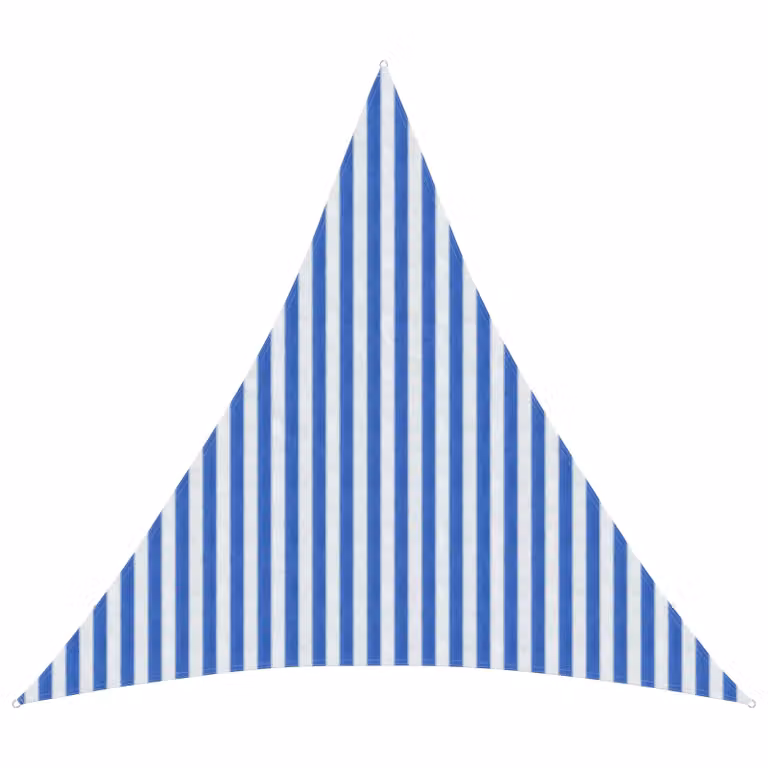 Telo Ombra Triangolare vidaXL in HDPE Blu e Bianco L/P/H: 3,6 x 3,6 x 3,6 m