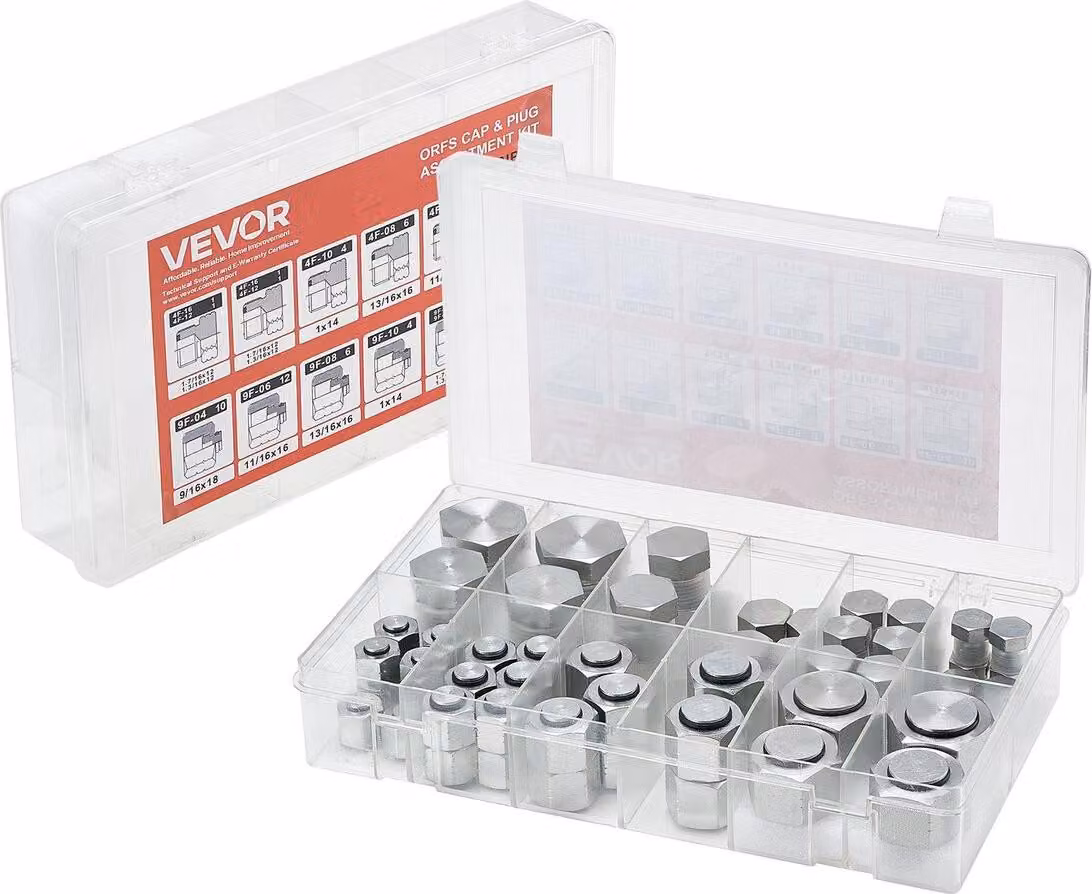 72 pezzi ORFS O-Ring Plug and Cap Kit raccordi di tenuta idraulici Misure 4-16