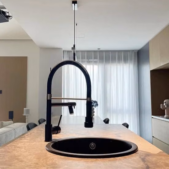 Kraan da Bagno con Rubinetto Doccia, Rotazione 360°, Flessibile, Unico Maniglione, Alta Pressione, Finitura Borchiata Nickellocco