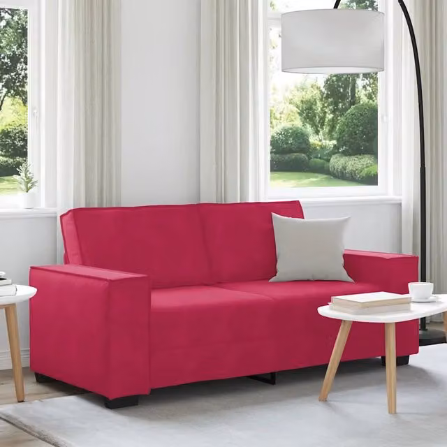 Divano a 2 Posti-Sofa 2 Posti Rosso Vino 140 cm in Velluto 316876