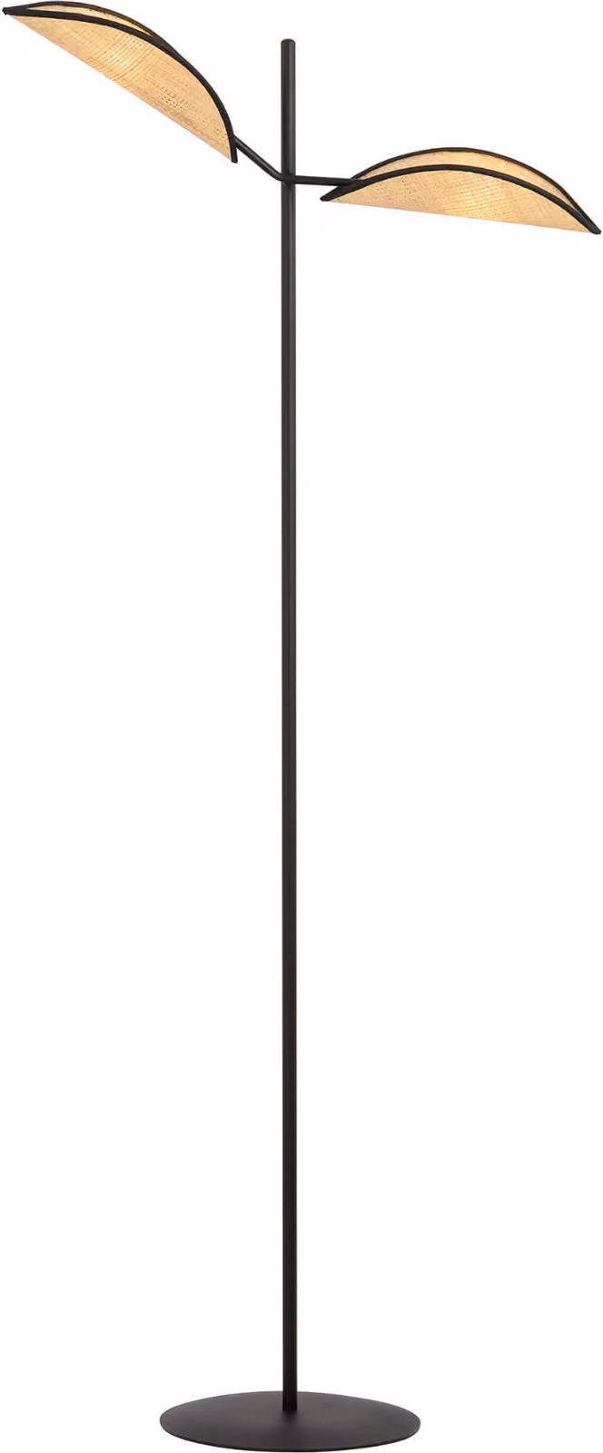Lampada da terra Emibig 2xE14 40W VENE LP2 NERA/RATTAN 1160/LP2