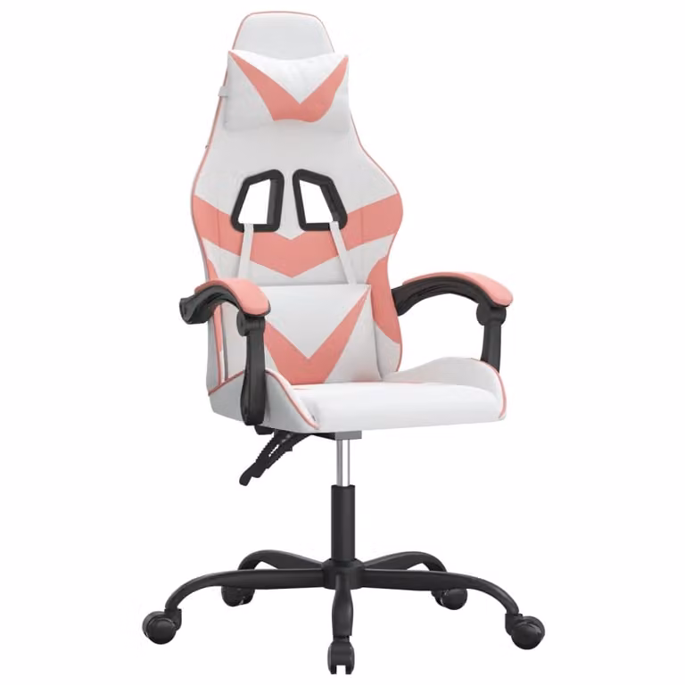 Sedia da Gaming Bianco e Rosa in Pelle finta