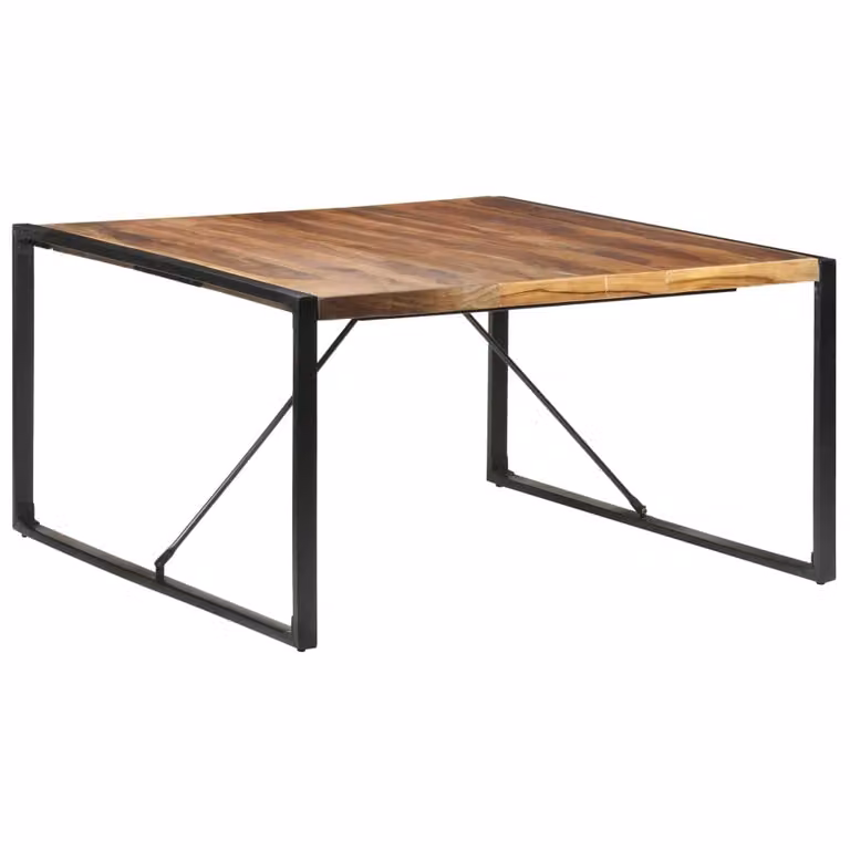 The Living Store Tavolo da pranzo 140x140x75 cm in legno massiccio con finitura in palissandro