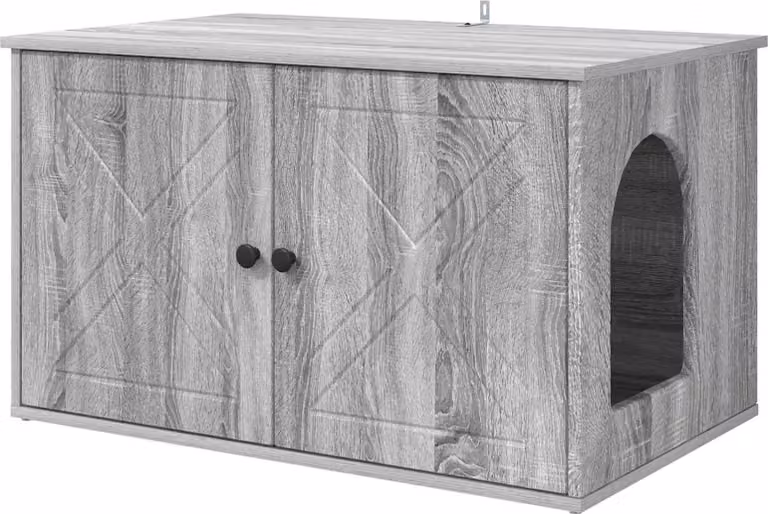 Casa per Gatti Grigio Sonoma 85 x 55 x 50 cm Legno multistrato