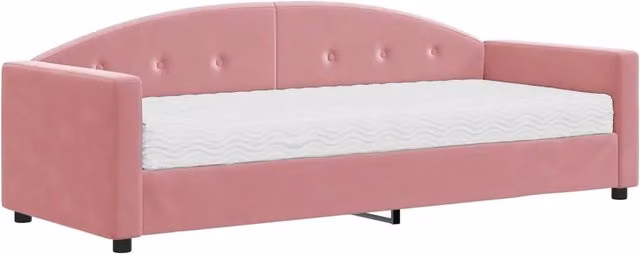Divano letto | Sof¨¤ letto | Letto singolo con Materasso Rosa 80x200 cm in Velluto