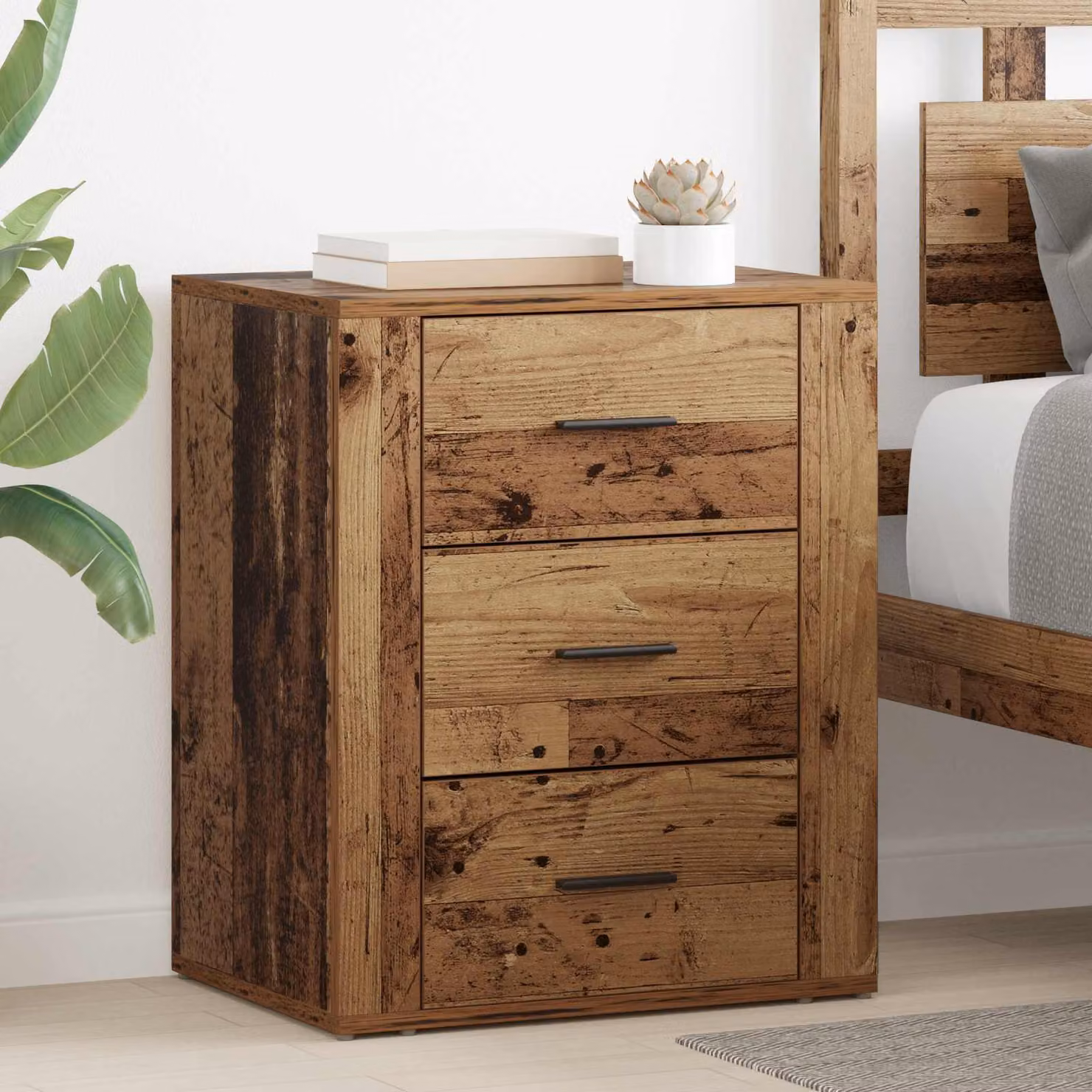 Armadio da notte vidaXL in legno effetto rustico marrone L/P/H: 35 x 50 x 60 cm