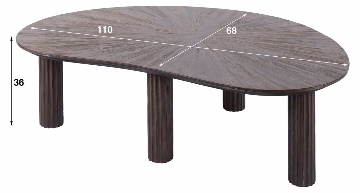 Tavolino FURNLUX Maya in teak 110 cm / Colore principale: marrone / Dimensioni: 110 x 36 x 68 cm
