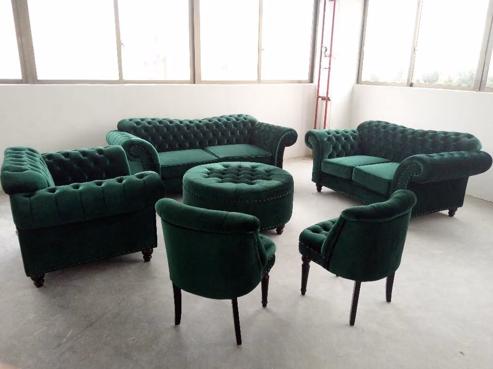 Design Chesterfield Sofagarnitur 6 Teiliges Set Sessel Hocker Couch Polster