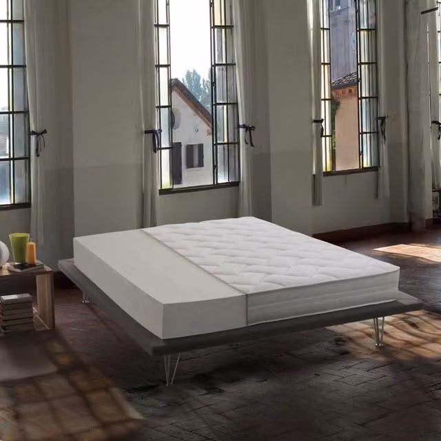 Materasso singolo ibrido Talamo Italia bianco con rivestimento sfoderabile e regolazione della temperatura L/P/H: 90 x 190 x 19 cm