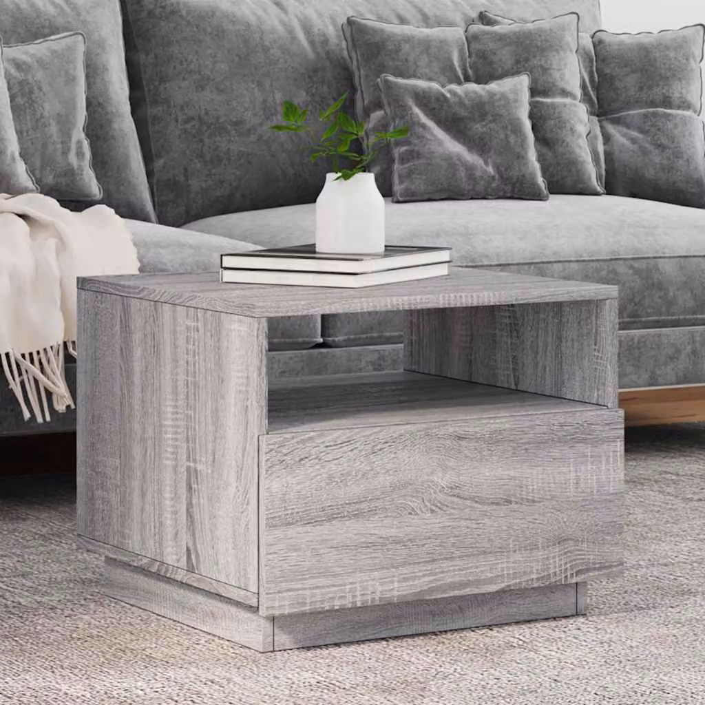 vidaXL Tavolino da Soggiorno Moderno Grigio L: 50 cm, P: 49 cm, H: 40 cm