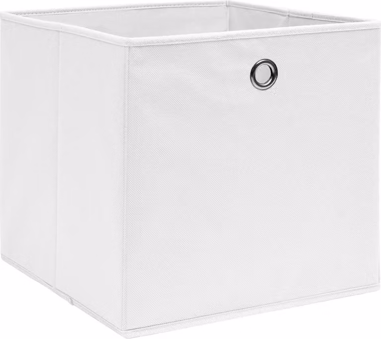 Contenitori 10 pz in Tessuto non Tessuto 28x28x28 cm Bianco