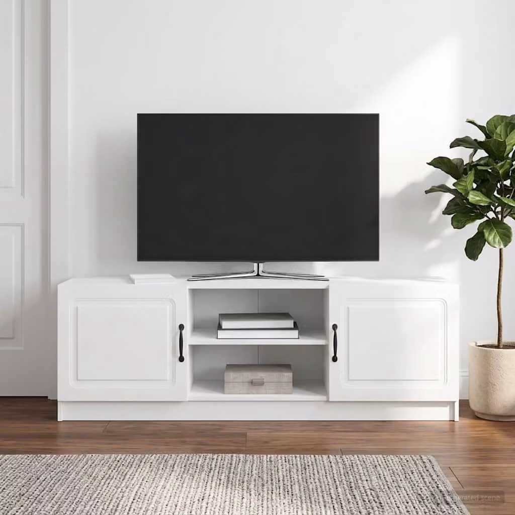 Mobile TV moderno vidaXL Bianco Lucido in legno ingegnerizzato L: 150 cm, P: 31 cm, H: 47 cm