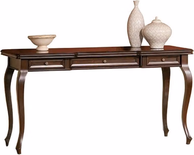 Casa Padrino scrivania liberty marrone scuro 132,5 x 52,5 x h. 78,8 cm - Scrivania in legno massiccio con 3 cassetti - Mobili da ufficio in stile barocco e liberty