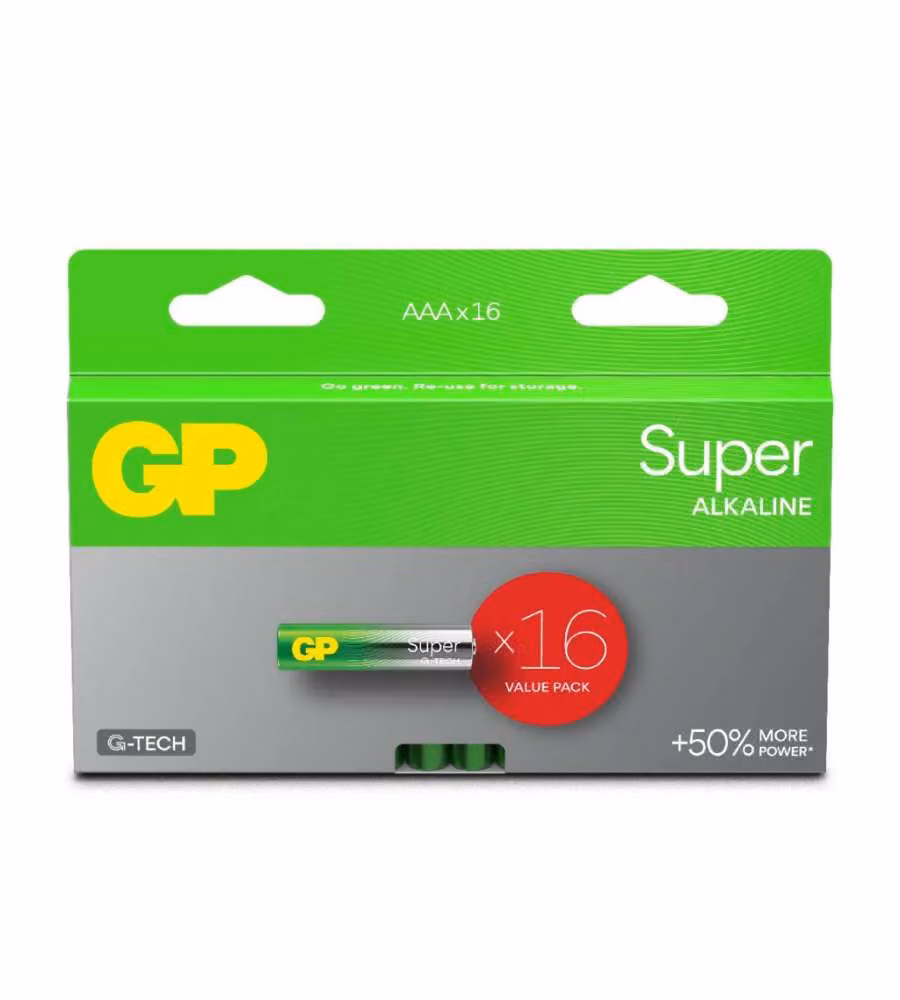 Batteria Super Alcalina 1,5V Mini Stilo AAA / 15A / LR6 16 pz