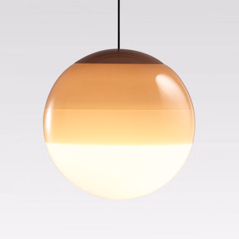 MARSET Lampada a sospensione Dipping Light, dimmerabile, Crema / Ambra, Soggiorno / Sala da pranzo, Vetro, Design, Lampada a sospensione