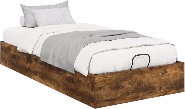 Letto singolo | Letto per adulti | Letto ottomano Quercia Affumicata 203 x 90 x 25 cm