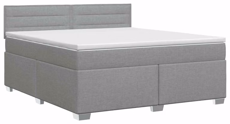 Letto a molle con materasso grigio chiaro 140 x 190 cm in tessuto