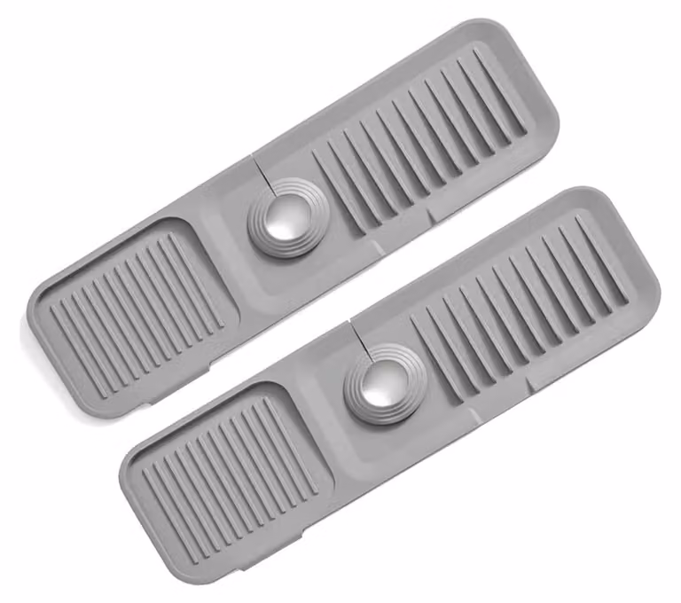 Tappetino in silicone per lavandino, con sistema di drenaggio dell'acqua, per cucina e bagno