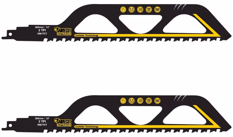 2 lame per seghetto alternativo da 305 mm, 2 denti per pollice, modello S1243HM, adatte per materiali da costruzione