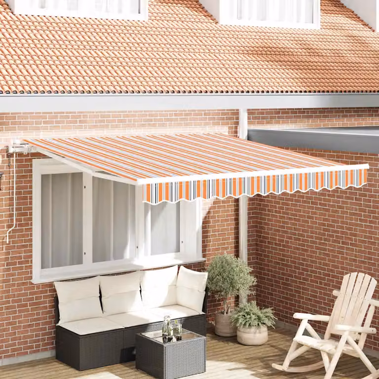 Tenda retrattile vidaXL multicolore in alluminio e poliestere con telecomando L: 300 cm, P: 250 cm